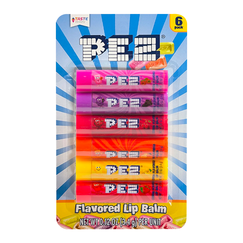 Lot de 6 baumes à lèvres Pez assortis