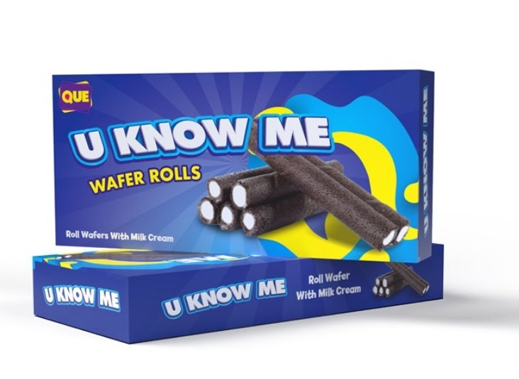 Que Wafer - U Know me Rolls Milk 100 Grammes