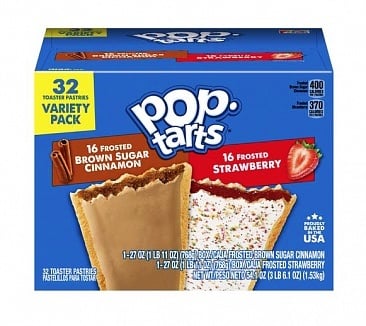 Pop-Tarts 32er-Sortiment, Sorten: Zimt mit braunem Zucker & Erdbeere mit Zuckerguss (1,53 kg)