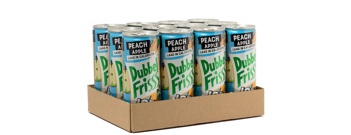 Bubbel Fris - Apple Peach 250ml 12 Dosen