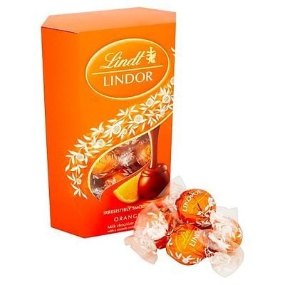 Truffes au chocolat au lait Lindor à l'orange 200 grammes