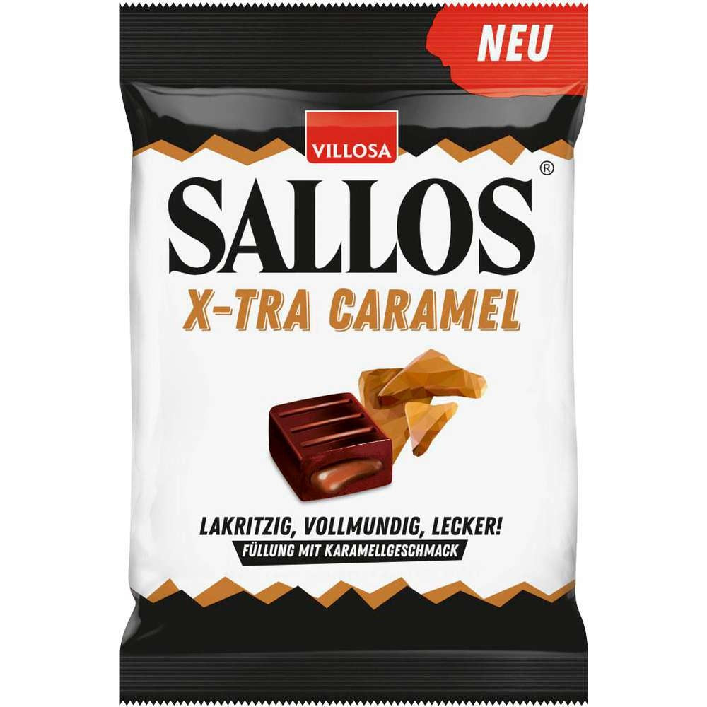 Sallos - Lakritz Bonbons X-TRA Karamel 135 Gram