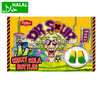 Dr. Sour - Crazy Cola Flaschen 90 Gramm (Halal)