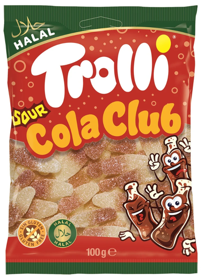 Trolli - Sour Cola Bottles 100 Gram 30 Stück (Halal)