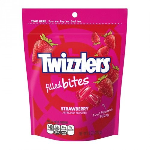 Twizzlers - Erdbeergefüllte Häppchen, Beutel, 226 Gramm