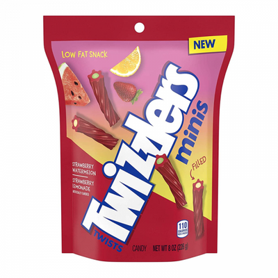 Twizzlers – Mini-Twists gefüllt mit Erdbeer-Wassermelone und Erdbeer-Limonade, 226 Gramm