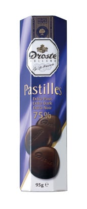 Droste - Schokolade Pastilles Koker Extra Puur 75% 80 Gram