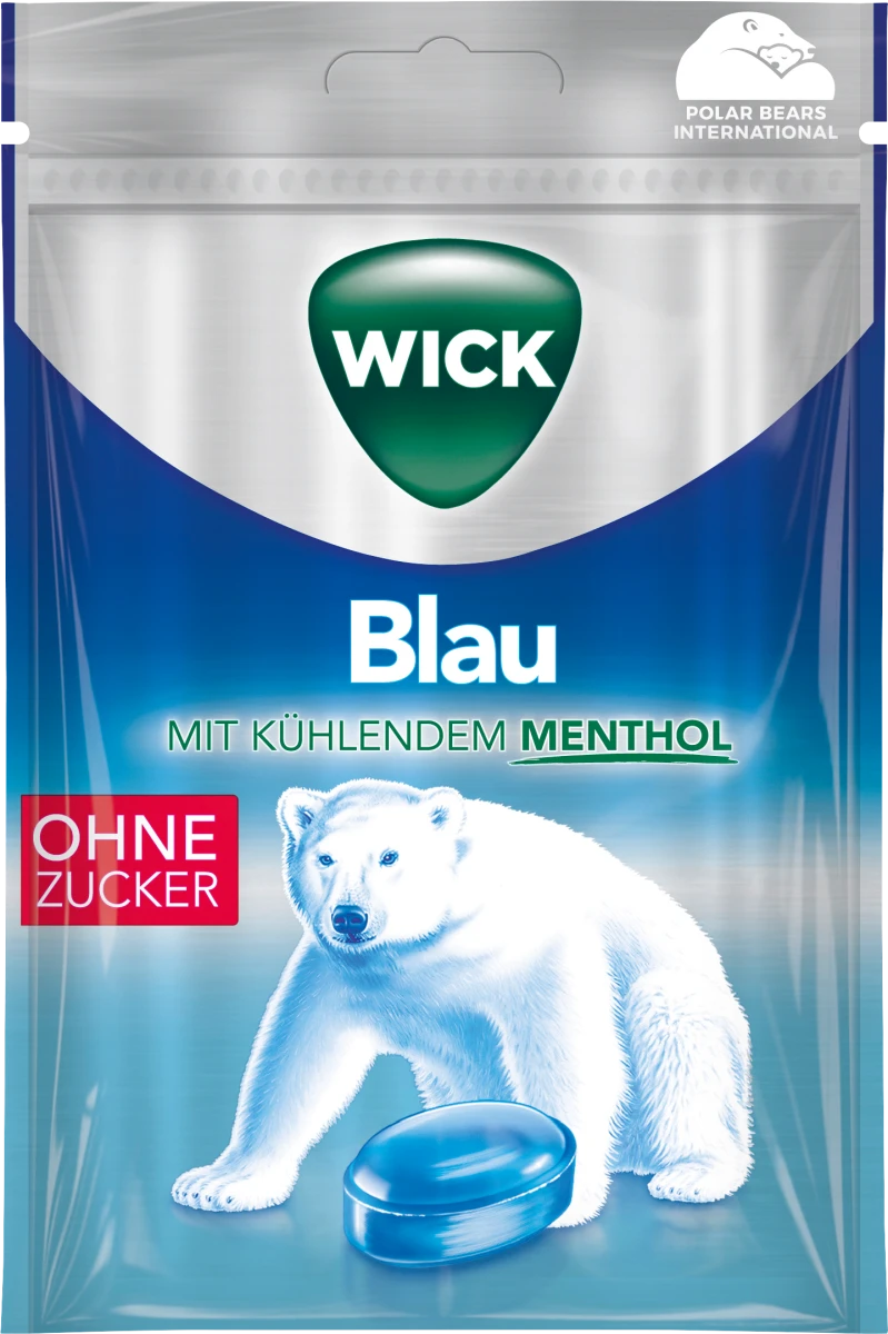 Vicks - Menthol bleu sans sucre 72 grammes