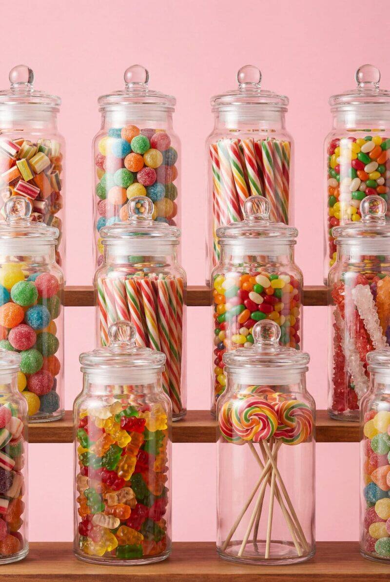 Snoeppotten in het Candyonline magazijn